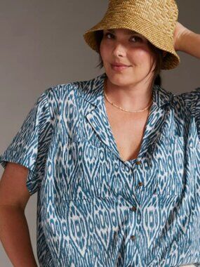 Anthropologie Pilcro Printed Voile Surf Shirt